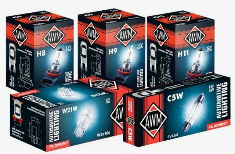 Лампа накаливания AWM R2 24V 55W/50W (P45T)