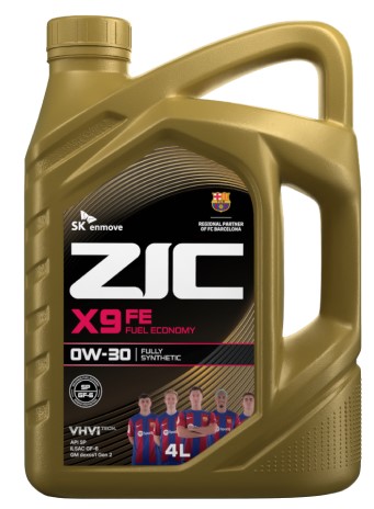 Масло моторное синт. ZIC X9 FE 0W30  (4 л) (4 шт/кор) API SP ILSAC GF-6