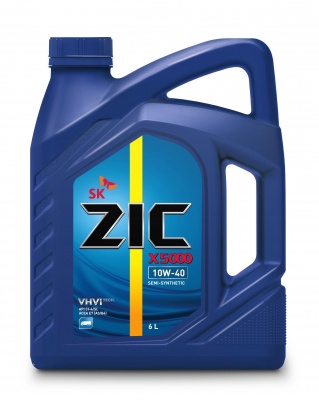 Масло полусинтетическое ZIC X5000 10W-40 (6л) CI-4/SL, E7/E5/E3, MB228.3, MAN3275-1, VDS-3