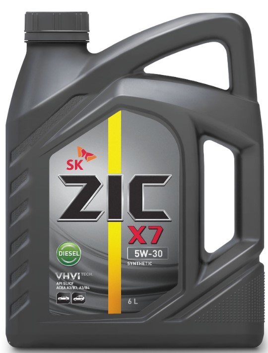 Масло моторное синт. ZIC X7 Diesel 5W-30 (6л) API SL/CF ACEA A3/B3, A3/B4 VW502.00/505.00 MB229.3/229.5 RN 0700/0710 GM-LL-A-025