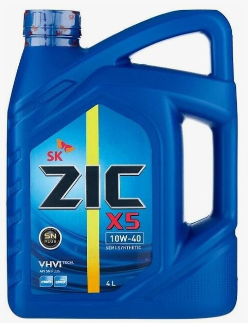Масло полусинтетическое ZIC X5000 10W-40 (4л) CI-4/SL, E7/E5/E3, MB228.3, MAN3275-1, VDS-3