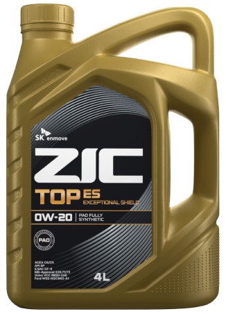 Масло моторное синт. ZIC TOP ES 0W-20 (4л) API SP ACEA C6/C5,ILSAC GF-6A, MB 229.72/229.71,Volvo RBS0-2AE,Jaguar-Land Rover STJLR 03-5006-16
